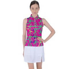 Abstrait Neon Rose Women’s Sleeveless Polo