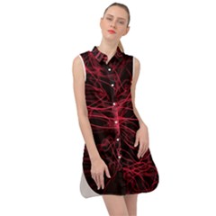 Lumière Rouge Sleeveless Shirt Dress