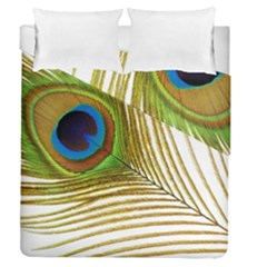 Peacock Feather Plumage Colorful Duvet Cover Double Side (queen Size) by Sapixe