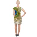 Peacock Feather Plumage Colorful Cap Sleeve Bodycon Dress View2