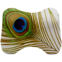 Peacock Feather Plumage Colorful Head Support Cushion by Sapixe