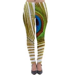 Peacock Feather Plumage Colorful Lightweight Velour Leggings by Sapixe