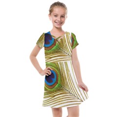 Peacock Feather Plumage Colorful Kids  Cross Web Dress by Sapixe