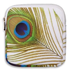 Peacock Feather Plumage Colorful Mini Square Pouch by Sapixe