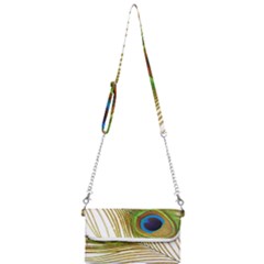 Peacock Feather Plumage Colorful Mini Crossbody Handbag by Sapixe