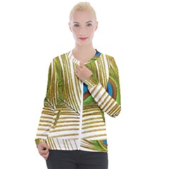 Peacock Feather Plumage Colorful Casual Zip Up Jacket by Sapixe