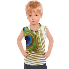 Peacock Feather Plumage Colorful Kids  Mesh Tank Top