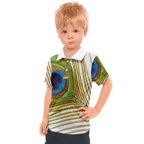 Peacock Feather Plumage Colorful Kids  Polo Tee by Sapixe