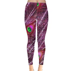 Peacock Feathers Color Plumage Leggings  by Sapixe