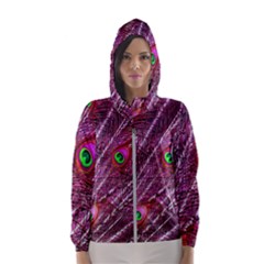 Peacock Feathers Color Plumage Women s Hooded Windbreaker by Sapixe