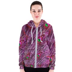 Peacock Feathers Color Plumage Women s Zipper Hoodie by Sapixe