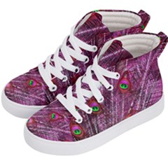 Peacock Feathers Color Plumage Kids  Hi-top Skate Sneakers by Sapixe