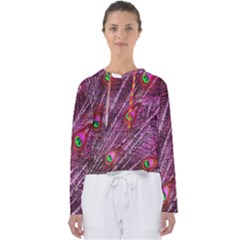 Peacock Feathers Color Plumage Women s Slouchy Sweat by Sapixe