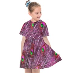 Peacock Feathers Color Plumage Kids  Sailor Dress