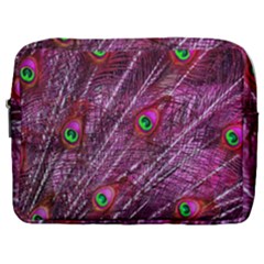 Peacock Feathers Color Plumage Make Up Pouch (large) by Sapixe