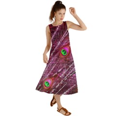 Peacock Feathers Color Plumage Summer Maxi Dress