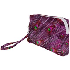 Peacock Feathers Color Plumage Wristlet Pouch Bag (small) by Sapixe