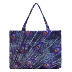 Peacock Feathers Color Plumage Blue Medium Tote Bag