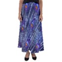 Peacock Feathers Color Plumage Blue Flared Maxi Skirt View1