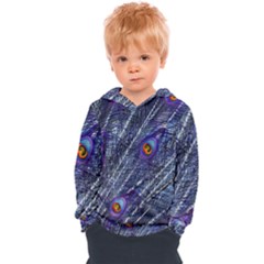 Peacock Feathers Color Plumage Blue Kids  Overhead Hoodie by Sapixe