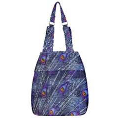 Peacock Feathers Color Plumage Blue Center Zip Backpack by Sapixe