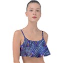 Peacock Feathers Color Plumage Blue Frill Bikini Top View1