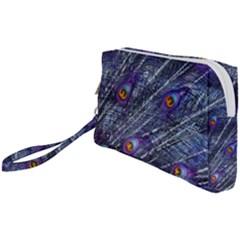 Peacock Feathers Color Plumage Blue Wristlet Pouch Bag (small)