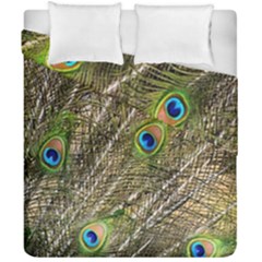 Peacock Feathers Color Plumage Green Duvet Cover Double Side (california King Size) by Sapixe