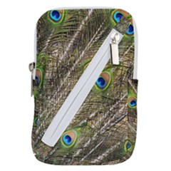 Peacock Feathers Color Plumage Green Belt Pouch Bag (small)