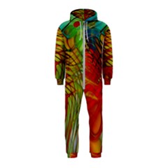 Texture Art Color Pattern Hooded Jumpsuit (kids)