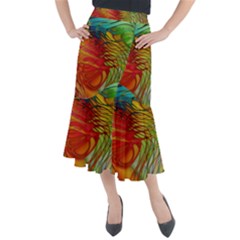 Texture Art Color Pattern Midi Mermaid Skirt