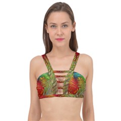 Texture Art Color Pattern Cage Up Bikini Top