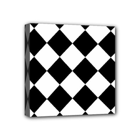 Grid Domino Bank And Black Mini Canvas 4  X 4  (stretched) by Sapixe