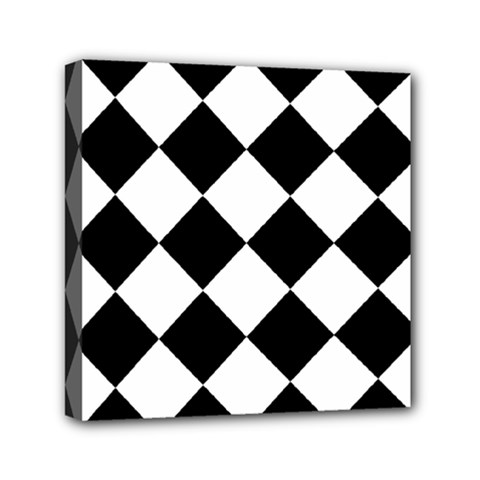 Grid Domino Bank And Black Mini Canvas 6  X 6  (stretched) by Sapixe