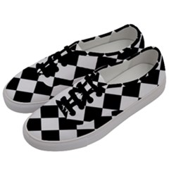 Grid Domino Bank And Black Men s Classic Low Top Sneakers by Sapixe