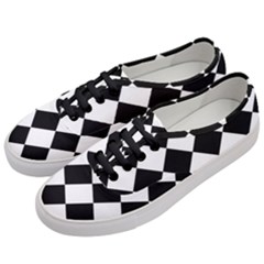 Grid Domino Bank And Black Women s Classic Low Top Sneakers by Sapixe