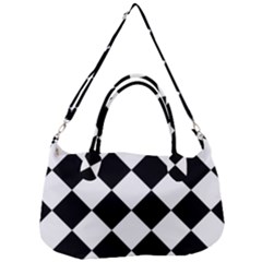 Grid Domino Bank And Black Removal Strap Handbag by Sapixe