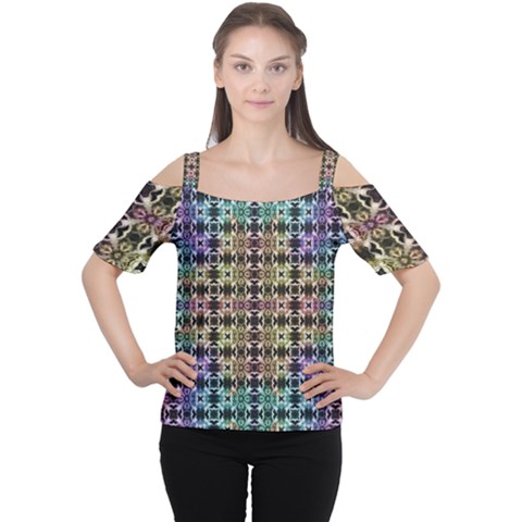 Abstrait Formes Colors Cutout Shoulder Tee by kcreatif