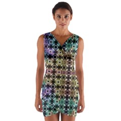 Abstrait Formes Colors Wrap Front Bodycon Dress by kcreatif