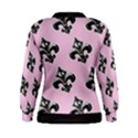 French France Fleur De Lys Metal Pattern black and white antique vintage pink and black rocker Women s Sweatshirt View2