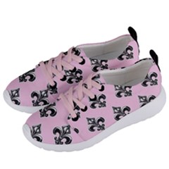 French France Fleur De Lys Metal Pattern Black And White Antique Vintage Pink And Black Rocker Women s Lightweight Sports Shoes by Quebec