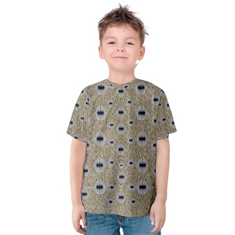 One Island Surrounded By Love And Wood Lace Kids  Cotton Tee by pepitasart