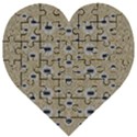 One Island Surrounded By Love And Wood Lace Wooden Puzzle Heart View1