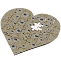 One Island Surrounded By Love And Wood Lace Wooden Puzzle Heart View2