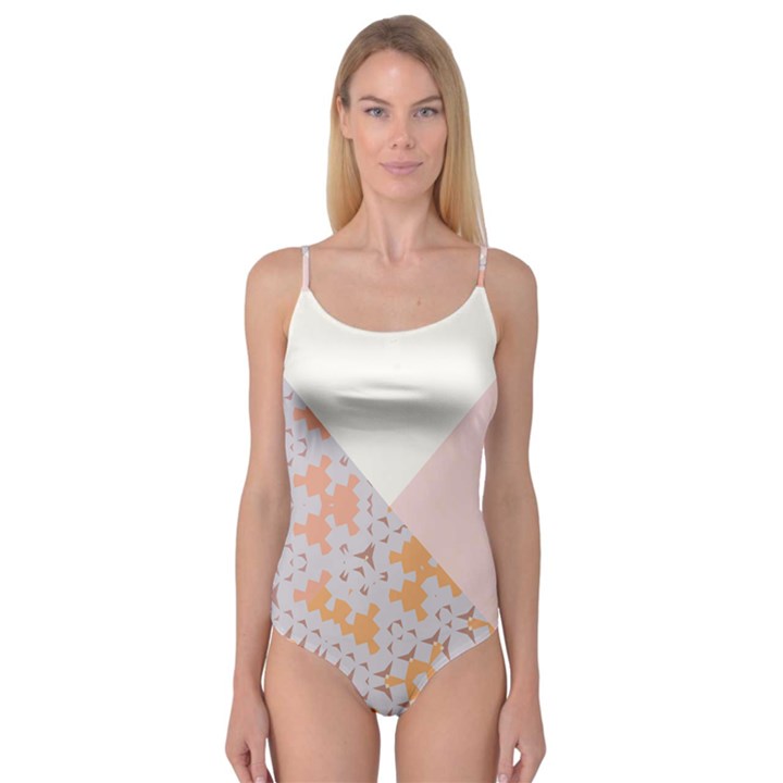 Abstrait Triangles Rose Camisole Leotard 