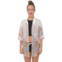 Abstrait Triangles Rose Open Front Chiffon Kimono by kcreatif