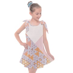 Abstrait Triangles Rose Kids  Tie Up Tunic Dress by kcreatif