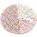 Abstrait Triangles Rose Wooden Puzzle Round View2