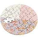 Abstrait Triangles Rose Wooden Puzzle Round View3