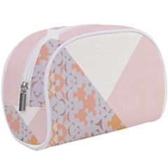 Abstrait Triangles Rose Makeup Case (large)